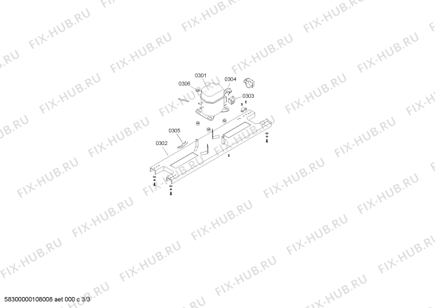 Взрыв-схема холодильника Bosch KSG387514H - Схема узла 03