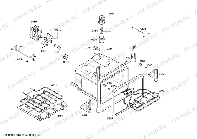 Взрыв-схема плиты (духовки) Bosch HBG43S460E H.BO.NP.L2D.IN.GLASS.B4/.N.E0_C/// - Схема узла 03