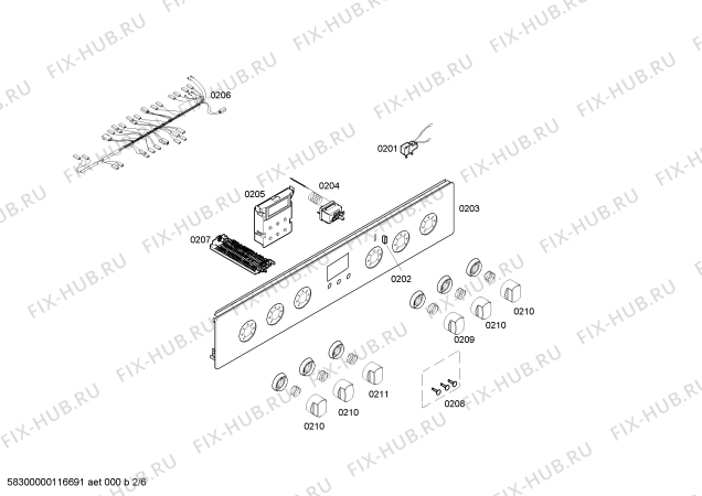 Взрыв-схема плиты (духовки) Siemens HM445200F - Схема узла 02