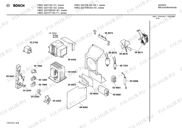 Схема №1 HMG3221BB с изображением Инструкция по эксплуатации для микроволновки Bosch 00514880
