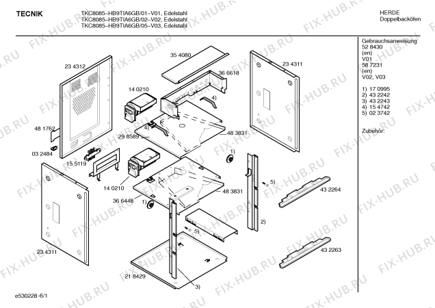 Схема №4 HB9TIA7GB TKC8082 с изображением Инструкция по эксплуатации для плиты (духовки) Bosch 00587231