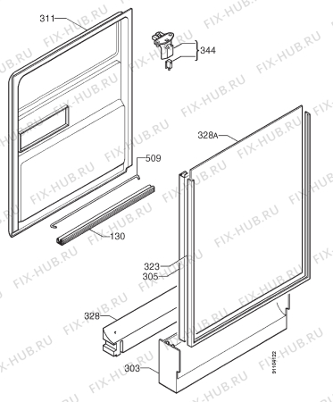 Взрыв-схема посудомоечной машины Rex RS3TGX - Схема узла Door 003