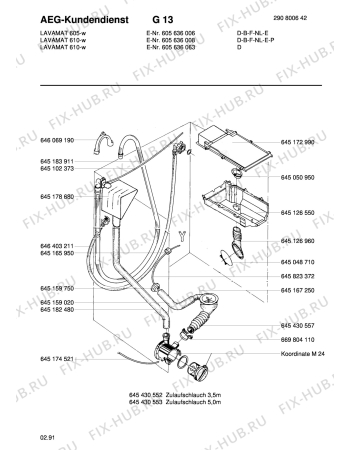 Взрыв-схема стиральной машины Aeg LAV605 W B F NL E - Схема узла Water equipment