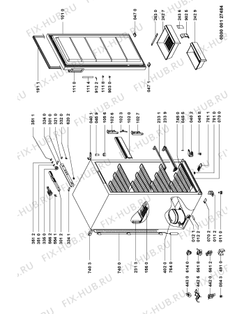 Схема №1 GKC 3043/0-T с изображением Дверца для холодильной камеры Whirlpool 481231038528