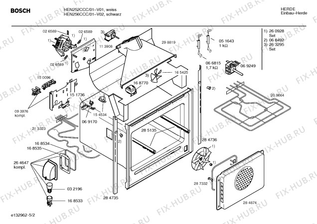 Взрыв-схема плиты (духовки) Bosch HEN256CCC - Схема узла 02