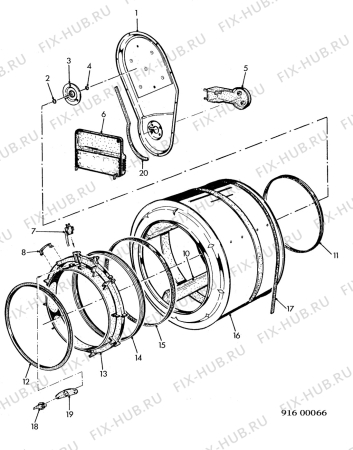 Взрыв-схема стиральной машины Castor CMK12RD - Схема узла Drum