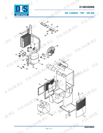 Схема №1 DN400 с изображением Вентилятор для электроочистителя воздуха DELONGHI 513014