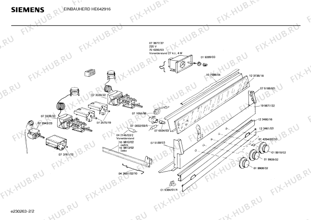 Взрыв-схема плиты (духовки) Siemens HE642916 - Схема узла 02