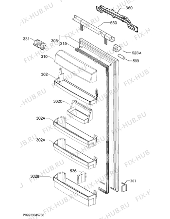 Взрыв-схема холодильника Electrolux IK2080SR - Схема узла Door 003
