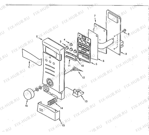 Взрыв-схема микроволновой печи Zanussi ZMJ18ST - Схема узла Command panel 037