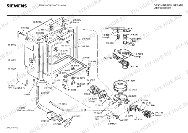 Схема №1 SN34304CN с изображением Передняя панель для посудомойки Siemens 00282609