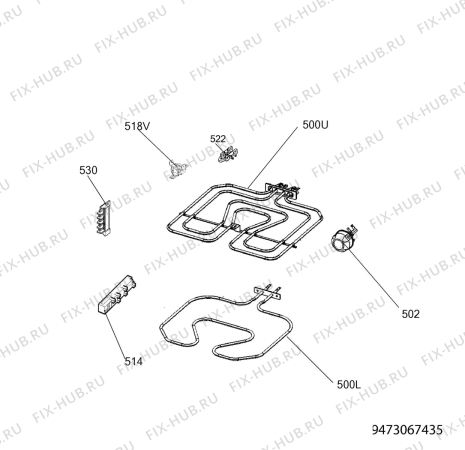 Взрыв-схема плиты (духовки) Zanussi ZCK924201X - Схема узла Electrical equipment