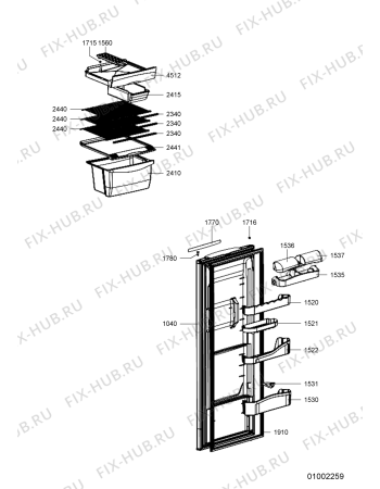 Схема №2 MUR 0911 TKGW с изображением Клавиша для холодильника Whirlpool 480131100699