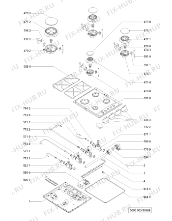 Схема №1 AKM 210/WH с изображением Затычка для плиты (духовки) Whirlpool 481944238807