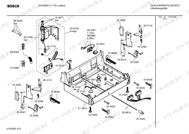 Схема №3 SGI3004 с изображением Передняя панель для посудомойки Bosch 00369557