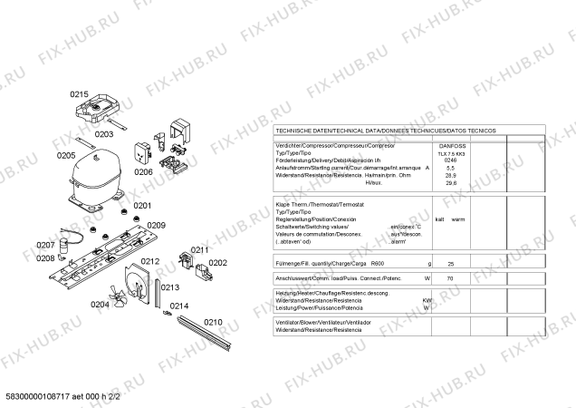 Взрыв-схема холодильника Siemens KU14L120 - Схема узла 02