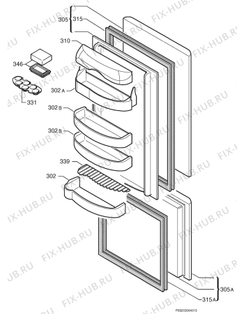 Взрыв-схема холодильника Privileg 839452_4963 - Схема узла Door 003