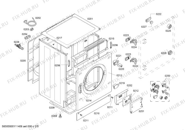 Схема №2 WDI1440FF WDI1440 с изображением Панель управления для стиралки Siemens 00447289