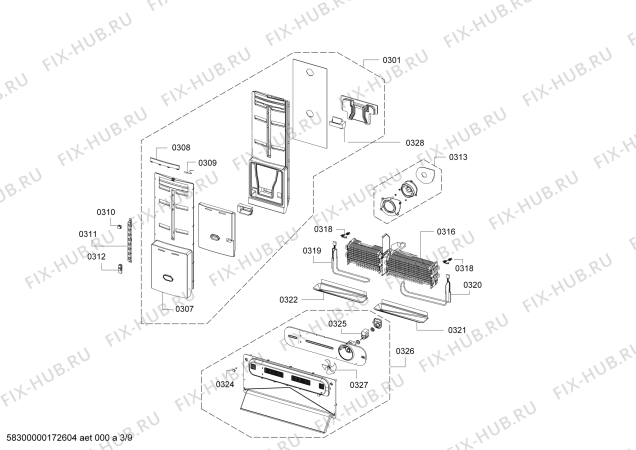Схема №3 KFN91PJ10A с изображением Контейнер для холодильника Bosch 11013801