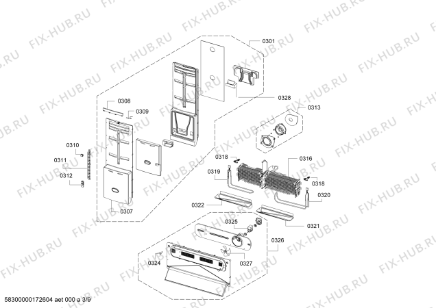 Схема №3 KFN91PJ20N с изображением Емкость для холодильника Siemens 00770364