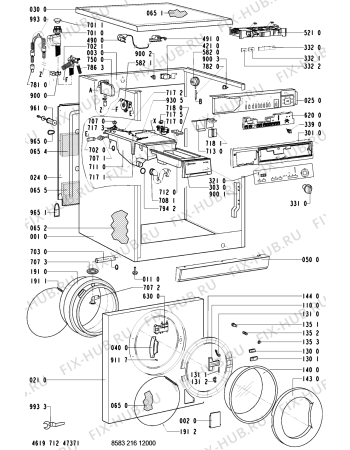 Схема №1 WA 8788 W/WS-NL с изображением Декоративная панель для стиральной машины Whirlpool 481245219812