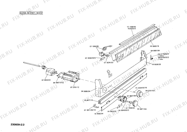 Взрыв-схема плиты (духовки) Siemens HB6107 - Схема узла 02