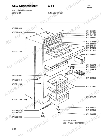 Схема №4 S3134-1 I с изображением Сосуд для холодильника Aeg 2251190027