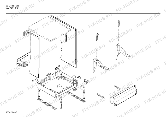 Схема №3 SR2AEA2 с изображением Ручка для посудомоечной машины Bosch 00087172