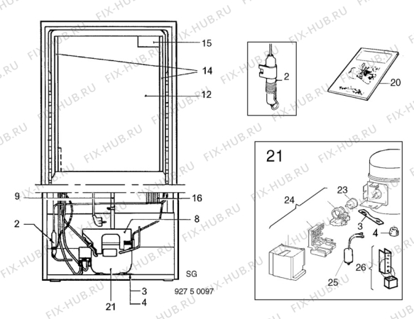 Взрыв-схема холодильника Electrolux ER3811K - Схема узла C10 Cold, users manual