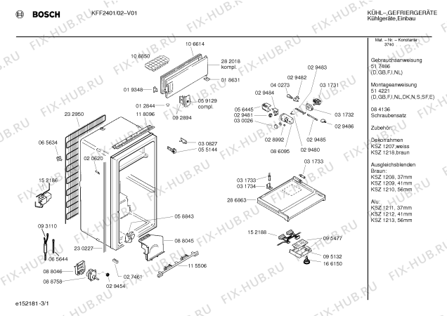 Схема №1 KFF2401 с изображением Контейнер для холодильника Bosch 00287698