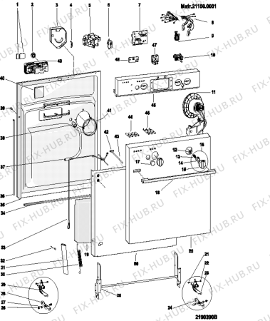Взрыв-схема посудомоечной машины Ariston XLV67DUO (F028286) - Схема узла