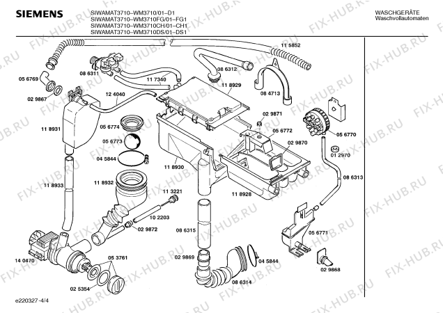 Схема №3 WFM2010EE 2010 JUBILEE с изображением Инструкция по установке/монтажу для стиральной машины Bosch 00513558