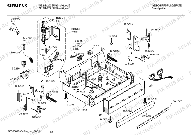 Схема №4 SE24M252EU с изображением Краткая инструкция для посудомоечной машины Siemens 00591210