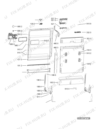 Схема №2 WP 75/5 LD с изображением Обшивка для посудомойки Whirlpool 481010579003