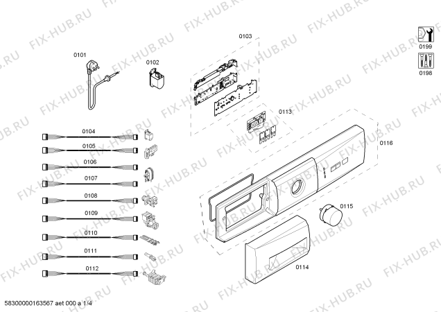 Схема №1 CM0921KGTR с изображением Панель управления для стиралки Bosch 00670655