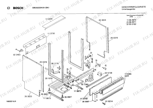 Взрыв-схема посудомоечной машины Bosch SMU5222H - Схема узла 04