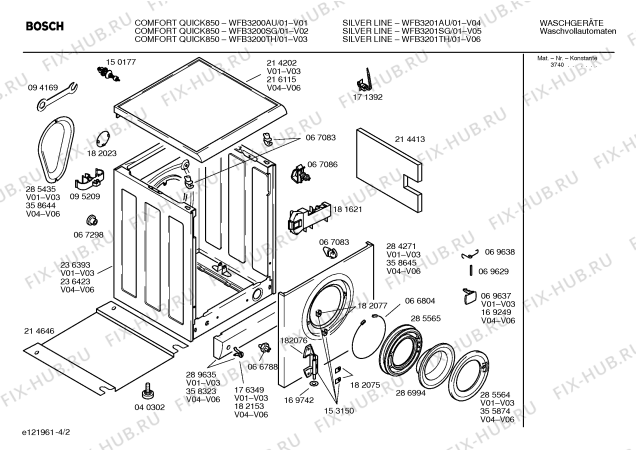 Взрыв-схема стиральной машины Bosch WFB3200AU COMFORT QUICK850 - Схема узла 02
