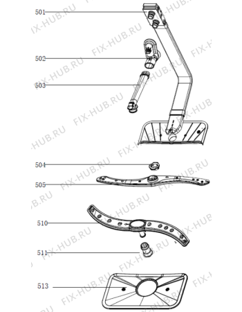 Взрыв-схема посудомоечной машины Gorenje GV51010 (566904, WQP8-7712L) - Схема узла 05