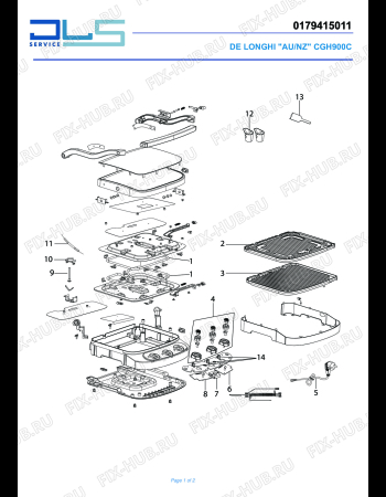 Схема №1 CGH 900 C с изображением Кабель для гриля DELONGHI KB1043