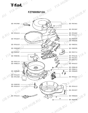 Схема №1 FZ700050/12A с изображением Блок управления для тостера (фритюрницы) Seb SS-991621