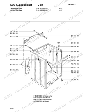 Взрыв-схема стиральной машины Aeg LAV665 WS - Схема узла Housing 001
