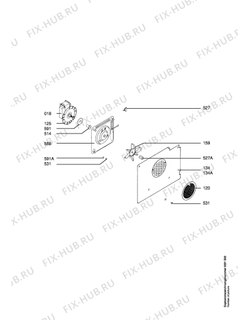 Взрыв-схема плиты (духовки) Electrolux FHU 60-4T - Схема узла Section5