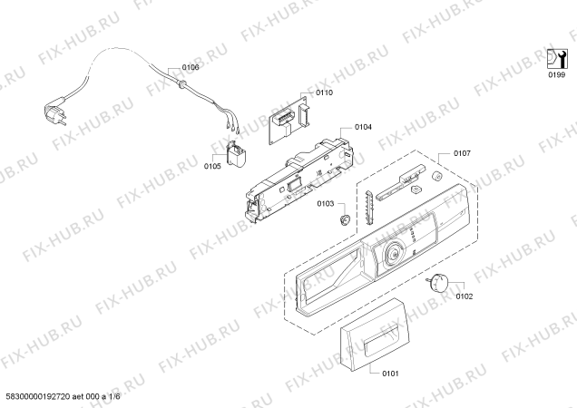 Схема №1 WTP80321 с изображением Ручка для сушильной машины Bosch 00655454