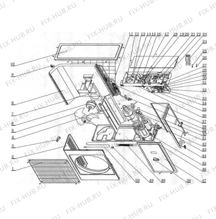 Схема №1 DEIN 71 EXU с изображением Моторчик для кондиционера DELONGHI GR15013703
