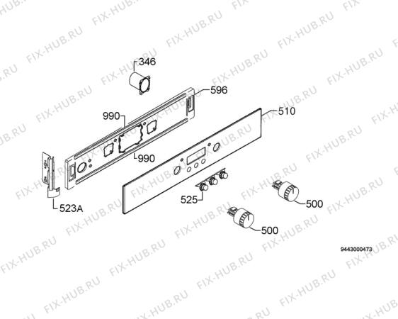 Взрыв-схема плиты (духовки) Ikea FOV10P 401-522-37 - Схема узла Command panel 037