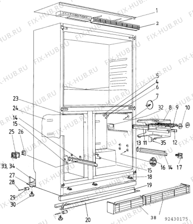 Взрыв-схема холодильника Electrolux TR1800G - Схема узла C10 Cabinet/Interior