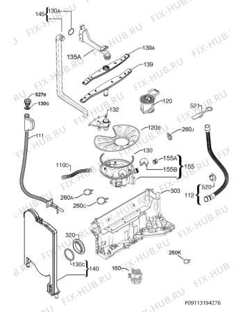 Взрыв-схема посудомоечной машины Electrolux ESF5541LHW - Схема узла Hydraulic System 272