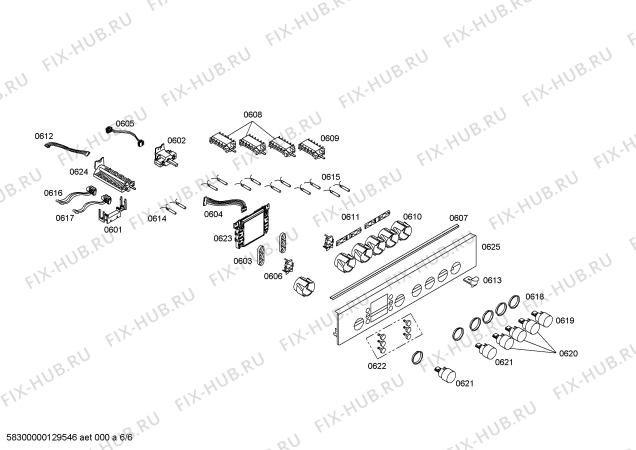 Схема №2 P1HCB32325 с изображением Ручка конфорки для плиты (духовки) Bosch 00611495