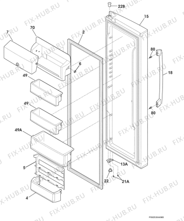 Взрыв-схема холодильника Aeg Electrolux S85628SK13 - Схема узла Refrigerator door