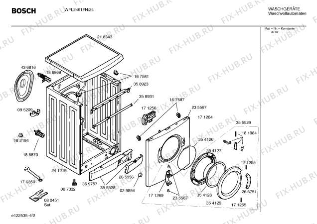 Схема №2 WFL2461FN BOSCH Maxx WFL 2461 electronic с изображением Таблица программ для стиралки Bosch 00585085